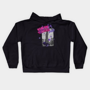 New York Drip - Pink/Purple Kids Hoodie